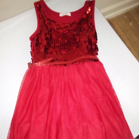 Girl's Knitworks Red Sequence Dress - Picture 1 of 3